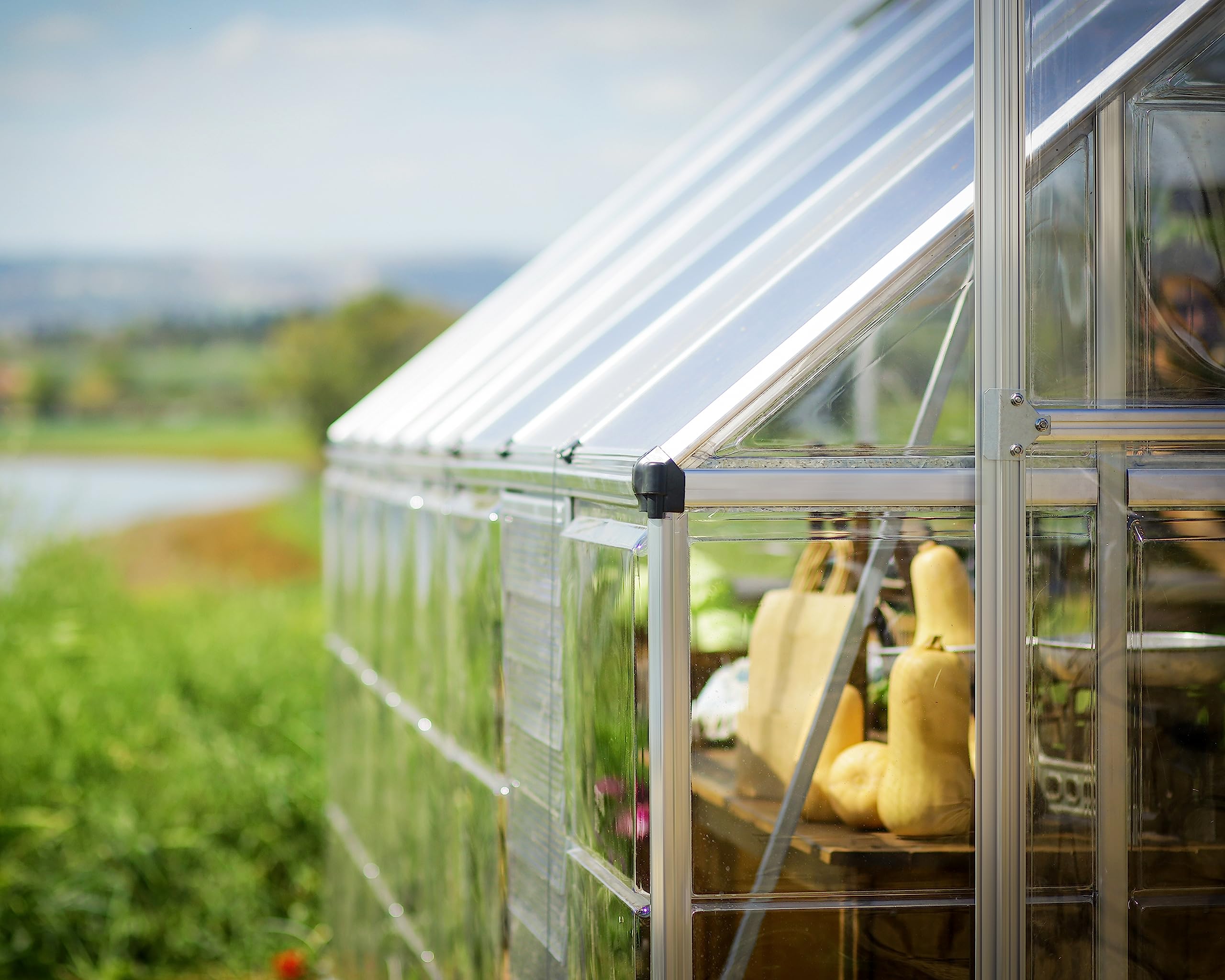 Palram Canopia Balance Greenhouse Kit, 10'x12', UV Protected, Wind & Weather Resistant, Clear Polycarbonate Panels, Maintenance Free Outdoor Garden Stuff, Walk-in Silver Structure, 5 Year Warranty - Image 7