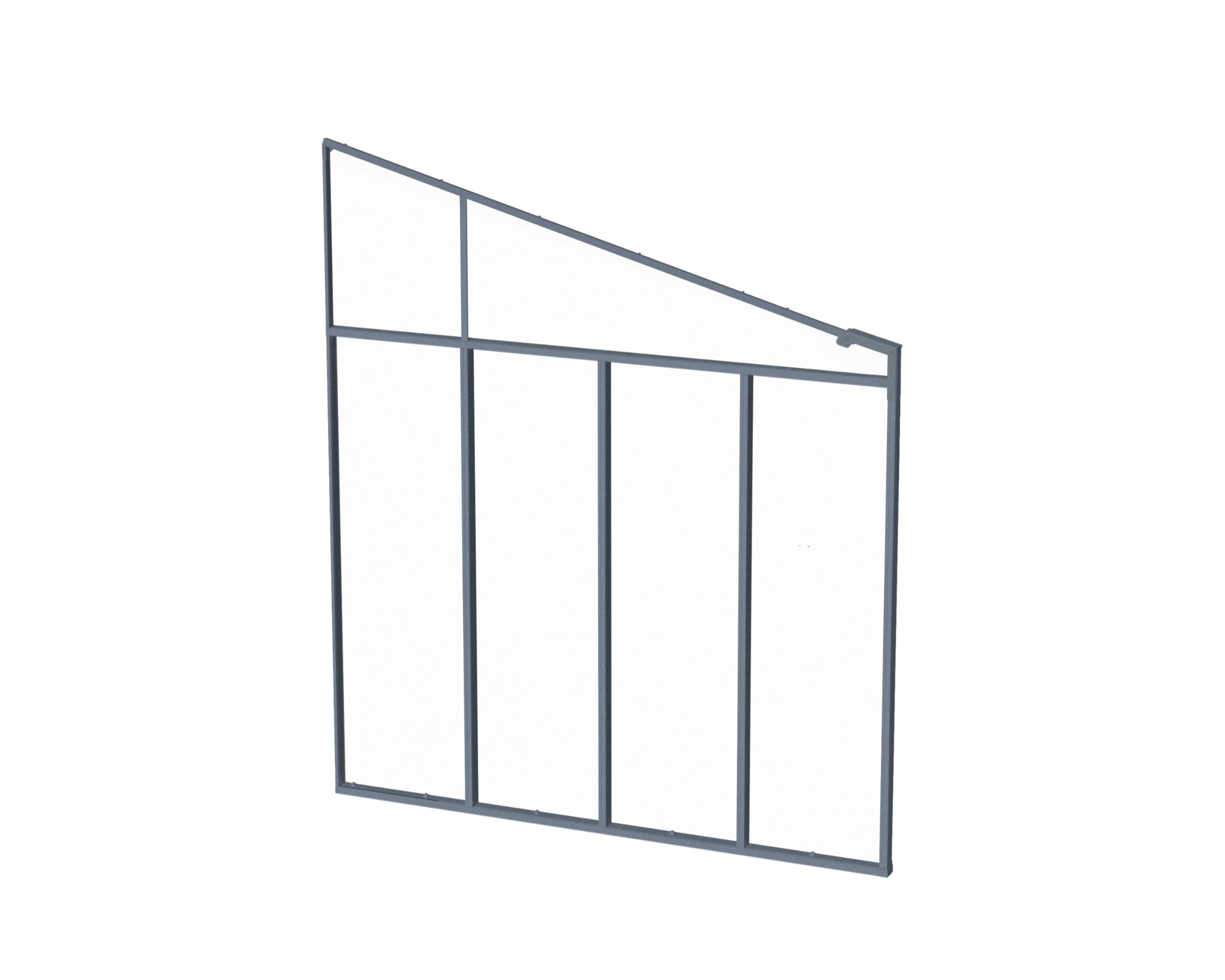 Palram - Canopia Feria 10' Patio Cover Sidewall Kit Gray Powder Coated Aluminum with Clear Acrylic Panels, Weather and Wind Resistant - Image 3