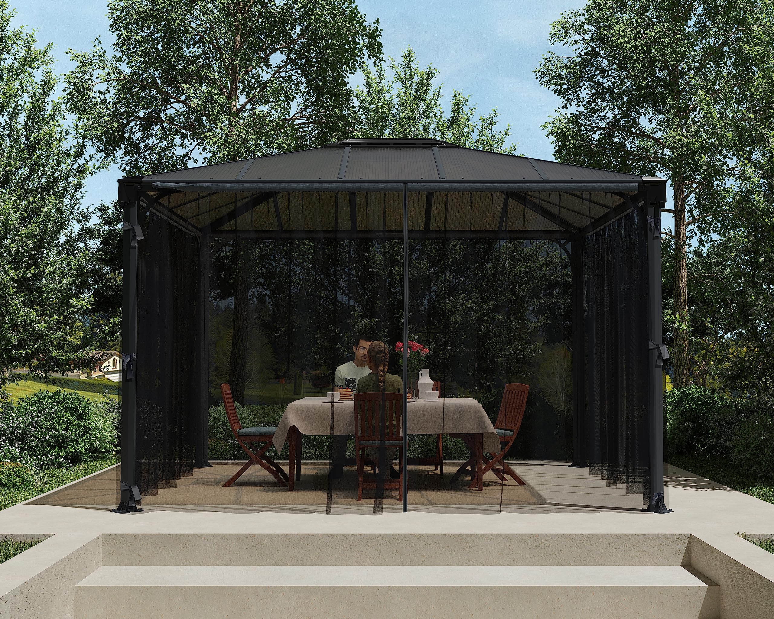 Palram - Canopia Palermo/Milano/Martinique Gazebo Netting Set - 4 Pieces - Image 7