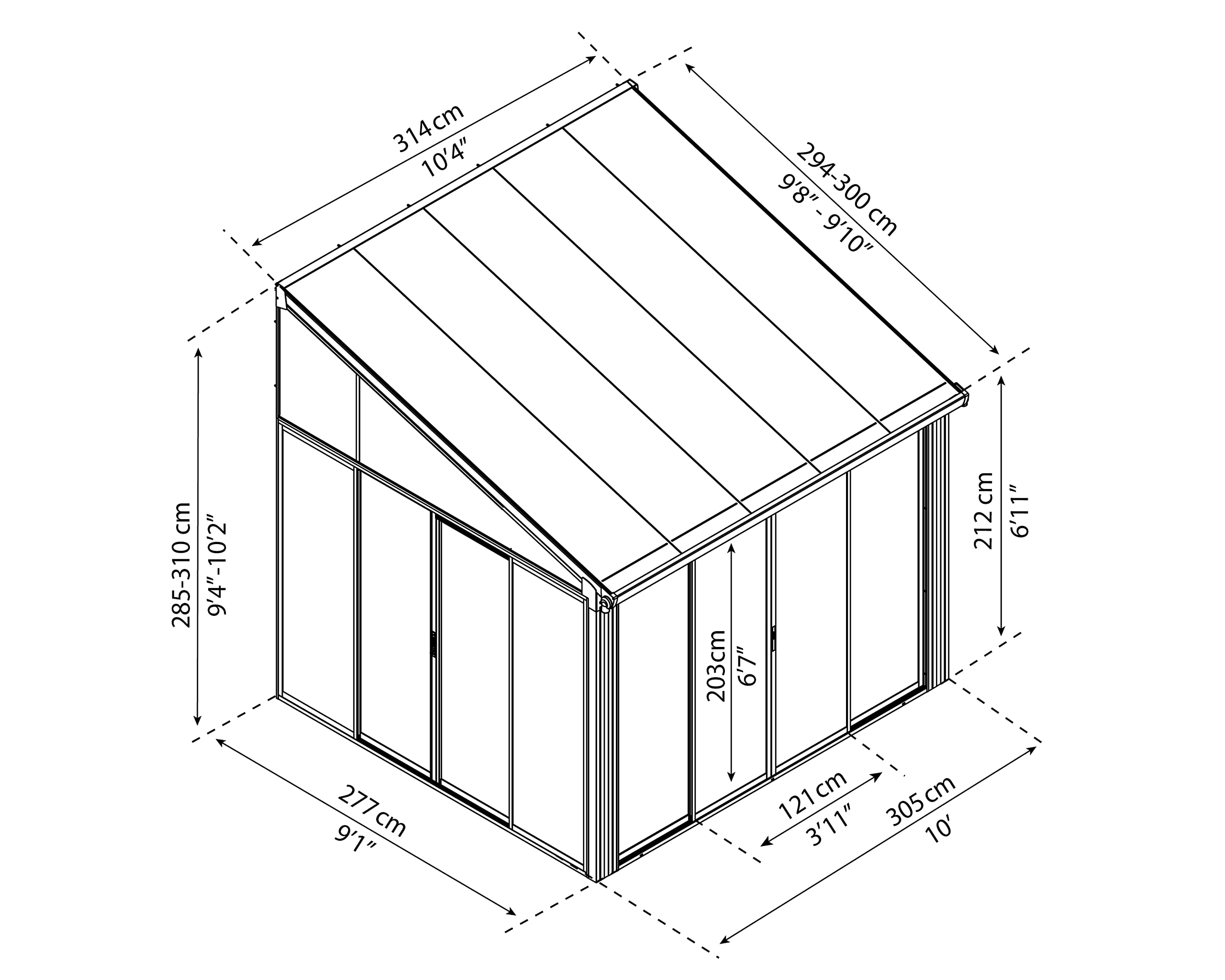 Palram - Canopia Sanremo 10x10 Enclosed Patio Cover Outdoor Canopy, Gray DIY Sunroom Kit Lean to Gazebo with Walls to Cover Patio Furniture, Deck, & Porch, UV Protected Polycarbonate Shelter - Image 4