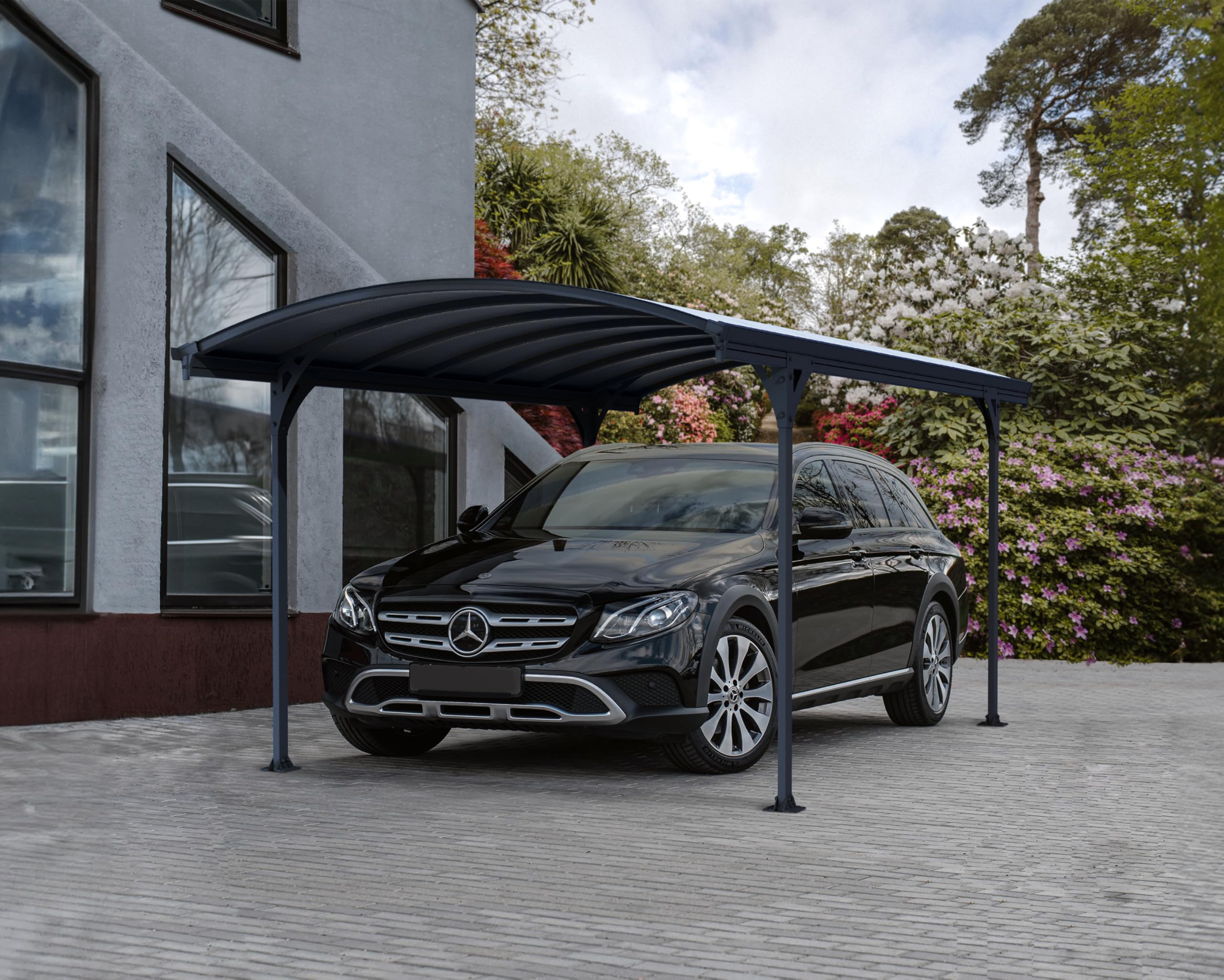 Palram - Canopia Vitoria 5000 10 x 16 Metal Carport, Heavy Duty Car Port, Weather-Protected Gray Aluminum Frame, Gray Polycarbonate RV & Car Storage, UV Protected, DIY Garage Kit, 10-Year Warranty - Image 7