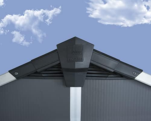 Palram - Canopia Yukon Outdoor Storage Shed 11' x 9' Gray for Backyard, Patio, Garden, Tools, Bikes, Lawnmower, Durable, Weather, Water, Snow, Rust Resistant Aluminum Frame - Image 8